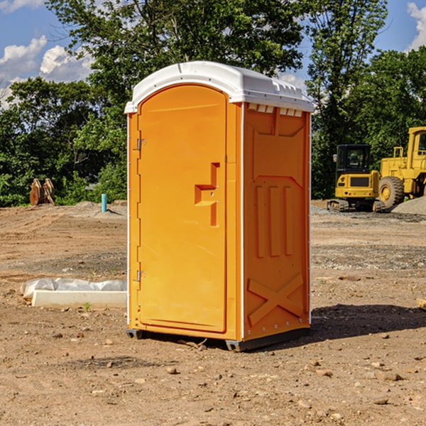 how often are the portable restrooms cleaned and serviced during a rental period in Winona County